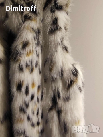 Оригинален елек Michael Kors с animal print от еко пух, снимка 3 - Елеци - 51684142