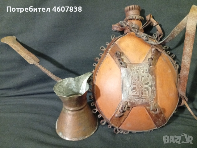 Джезве ковано и бъклица глинена, снимка 7 - Антикварни и старинни предмети - 52294357