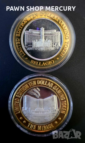 Продавам 2бр. сребърни игрални токъни 10 долара от Лас Вегас, снимка 2 - Нумизматика и бонистика - 51860938