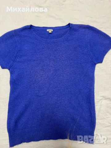 Син пуловер с ангорска вълна, снимка 3 - Блузи с дълъг ръкав и пуловери - 53703367