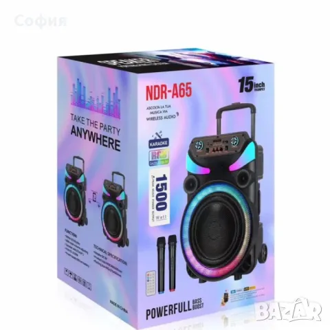 Караоке тонколона 15" Woofer NDR-A65, снимка 6 - Караоке - 47296702