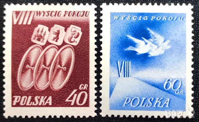 Полша, 1955 г. - лот от марки на тема личности, музика, архитектура, спорт и др., снимка 3 - Филателия - 53294458
