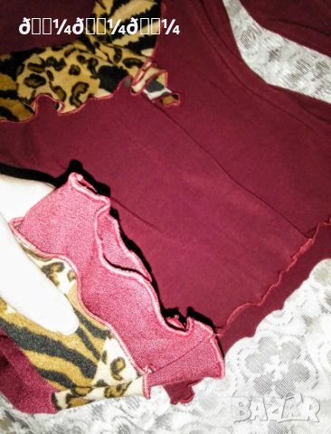 💕👠Дамска стилна блуза в бордо с тигров принт-ХС,С,М,Л👠💕, снимка 2 - Блузи с дълъг ръкав и пуловери - 45437665