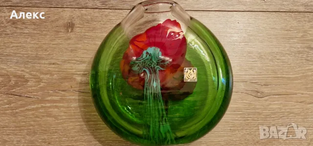 Колекционерска ваза– Jiri Suhajek for Moser Karlsbad, 1960г, 3.2кг, снимка 4 - Антикварни и старинни предмети - 49328547