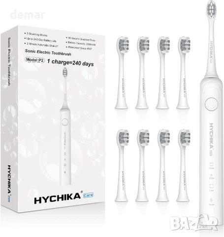 Електрическа четка за зъби HYCHIKA с 8 глави, 3 режима на почистване, IPX7