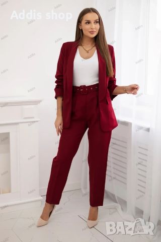 Елегантен дамски комплект сако и панталон, 4цвята , снимка 12 - Костюми - 45794743