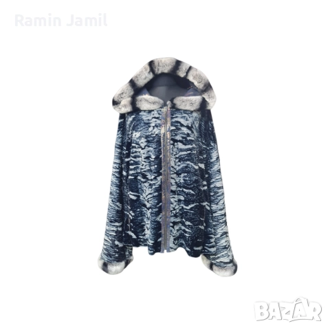 Луксозно дамско палто от естествена кожа с косъм чинчила, снимка 3 - Якета - 51513183