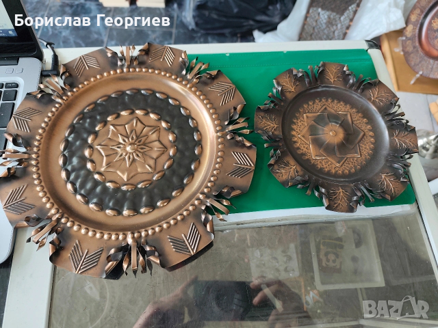Медна чиния за стена два броя