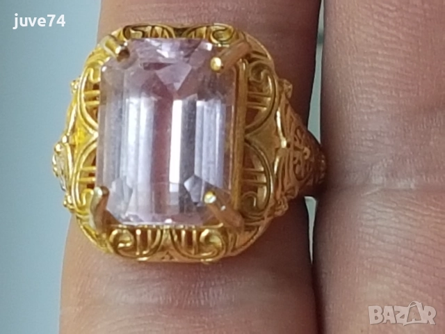 СРЕБЪРЕН ПРЪСТЕН С КУНЦИТ (АФГАНИСТАН) 11.54 кт.ФИЛИГРАН, снимка 5 - Пръстени - 51520200