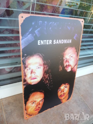 Метална табела музика Metallica Enter Sedman Метъл група албум хитове фен тежка, снимка 2 - Декорация за дома - 51152829