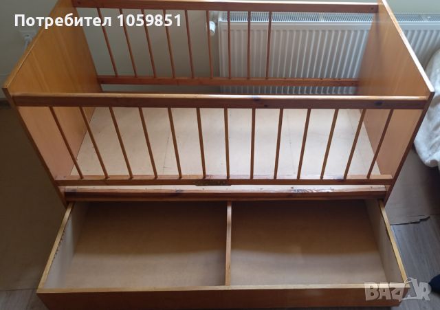 Продавам детско дървено креватче кошара, снимка 1 - Кошарки - 45438980