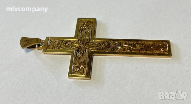 Златна висулка(кръст) 11.44гр., снимка 2 - Колиета, медальони, синджири - 53443752