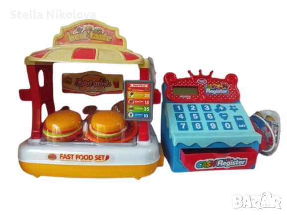 Комплект Магазин за сандвичи с касов апарат, снимка 1 - Музикални играчки - 45746413