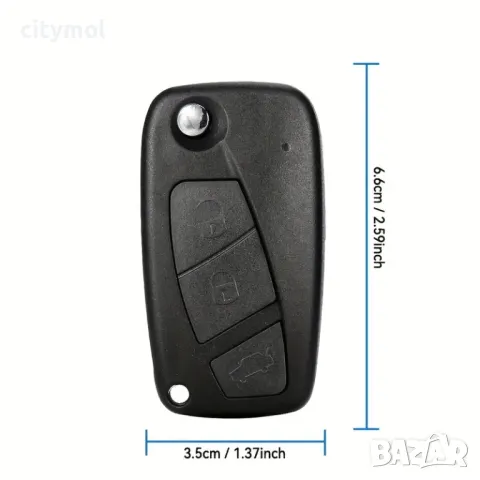 Кутийка за ключ с 3 бутона и острие SIP22 за FIAT 500, Punto, Stilo, Ducato, Panda, Doblo, Bravo, снимка 4 - Аксесоари и консумативи - 50380704