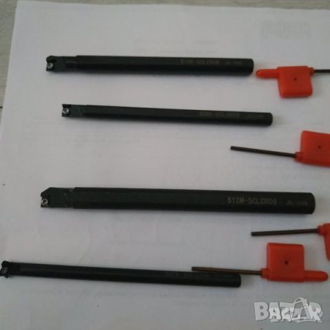 Комплект от 4 броя стругарски ножа 7, 8, 10 и 12 мм. SCLCR06 + 10 пластини , снимка 12 - Други инструменти - 46324577