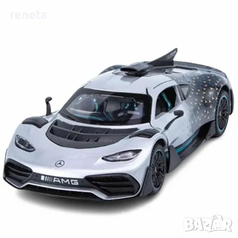 Играчка Кола, Тип Mercedes AMG One, Метален, Звук и светлина, Сив, 1:24, Без кутия, снимка 2 - Коли, камиони, мотори, писти - 47095691