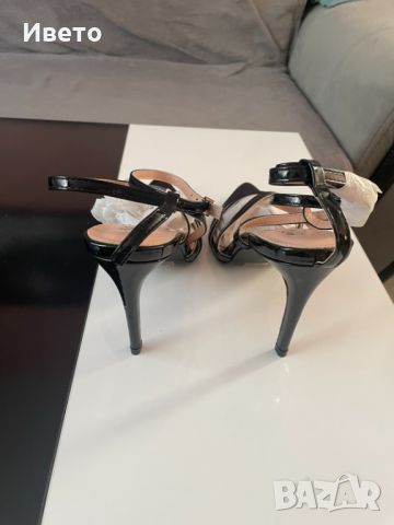 Дамски черни обувки на ток, снимка 2 - Дамски обувки на ток - 46296052