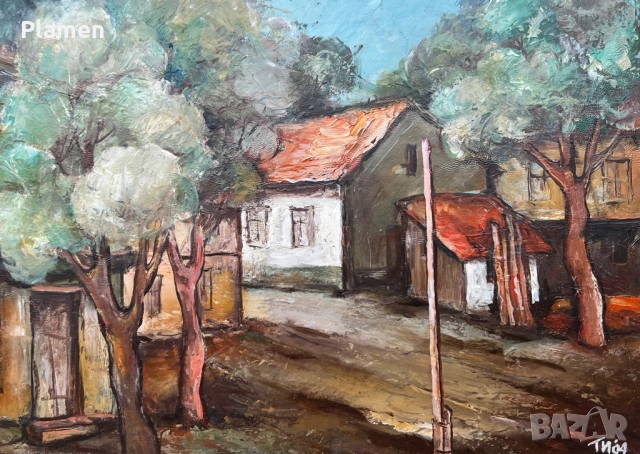 КАРТИНА МАСЛО НА ПЛАТНО ПОДПИСАНА И ДАТИРАНА, снимка 3 - Картини - 54068616