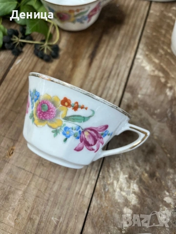 Френски сервиз за кафе Страхотни форми и пъстри букети 6 чаши за кафе-120 мл , снимка 5 - Сервизи - 53587794