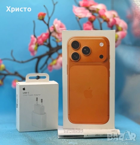 НОВ!!! Apple iPhone 17 Pro, 256GB, 5G, Cosmic Orange + подарък оригинален адаптер Apple, снимка 2 - Apple iPhone - 53235570