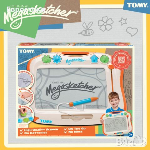 Магнитна дъска за рисуване Tomy Megasketcher. Голям блок за писане с магическа гума, снимка 4 - Рисуване и оцветяване - 45435444