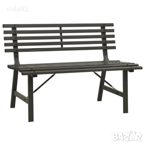 vidaXL Градинска пейка, 110 см, стомана, черна（SKU:317135, снимка 1