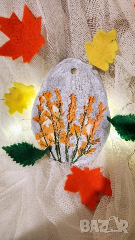 Ръчно изработено пано от глина с релефни цветя, снимка 4 - Пана - 53206786