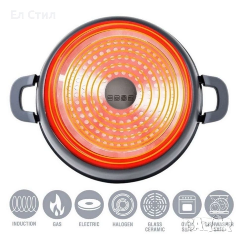 Комплект от 3 тенджери с мраморно покритие,незалепващи за всички видове котлони, снимка 12 - Съдове за готвене - 53573997