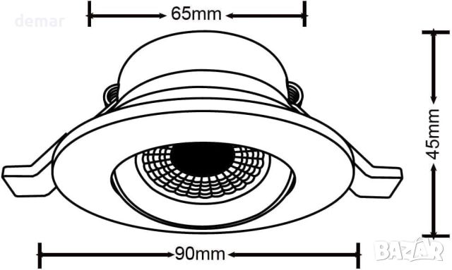 Bright Source All in One,превключваеми 5w/8w LED TILT Downlight,пакет от 6, снимка 5 - Лед осветление - 45745968