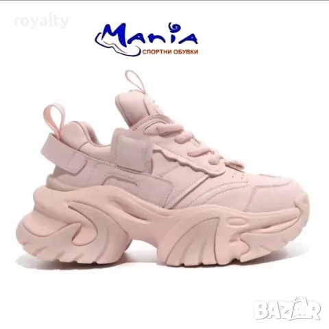 Дамски маратонки на платформа в розово