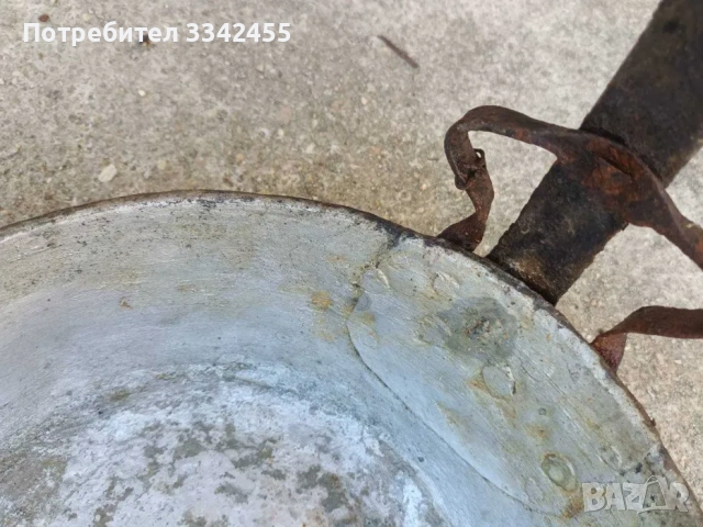 Много стар бакърен тиган, снимка 3 - Антикварни и старинни предмети - 51571637