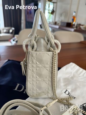 Dior Lady Mini Ultra Matte white 18см дамска чанта, снимка 2 - Чанти - 46089296