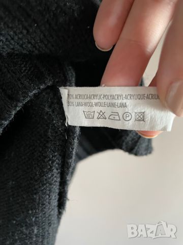 OVS Дамски вълнен черен пуловер поло, L, снимка 4 - Блузи с дълъг ръкав и пуловери - 45717562