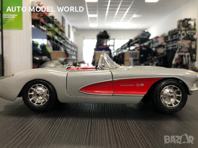 Метална колекционерска количка BBURAGO CHEVROLET CORVETTE 1957, снимка 2 - Колекции - 46970459