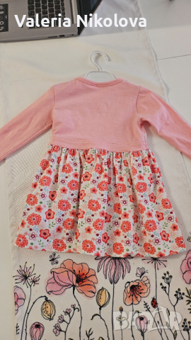 Розова рокличка , снимка 2 - Бебешки рокли - 45011476