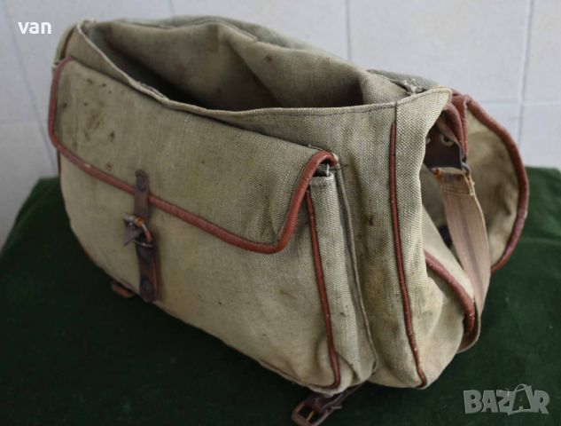 Стара армейска бризентова чанта, снимка 4 - Антикварни и старинни предмети - 46475732