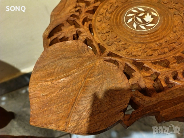 Прекрасни Сгъваеми Помощни Масички Дърворезба, снимка 5 - Антикварни и старинни предмети - 53556050