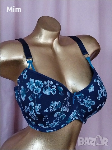 Janina 100 C/D Тъмно син сутиен на цветя , снимка 3 - Бельо - 53556236