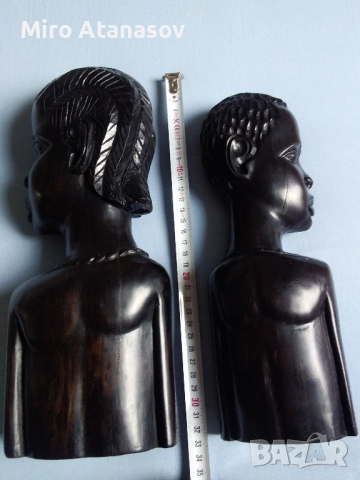 Двойка големи абаносови фигури, снимка 4 - Антикварни и старинни предмети - 51683539