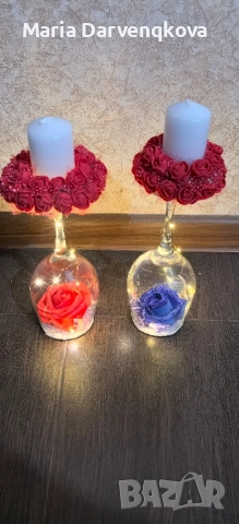 Свещник от вечни рози, снимка 2 - Други - 51954120