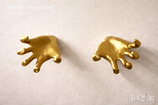 Декоративна стенна закачалка „Златна ръка“, снимка 4 - Декорация за дома - 54060626