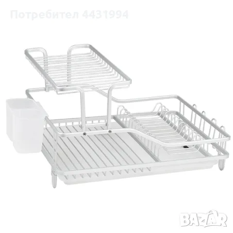 Сушилник за съдове 2 нива Luigi Ferrero FR-5535AL-T 55.5x35.2x27.3cm, алуминий, прозрачна табла, снимка 1
