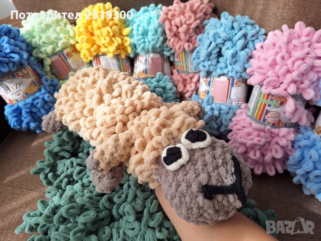 Ръчно плетена играчка овца, снимка 2 - Плюшени играчки - 45010648