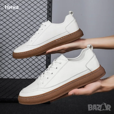 Мъжки спортни обувки от естествена кожа , снимка 2 - Маратонки - 51522703