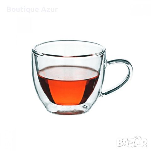 Стъклена чаша за кафе с двойно дъно 200ml, снимка 1 - Чаши - 45929252