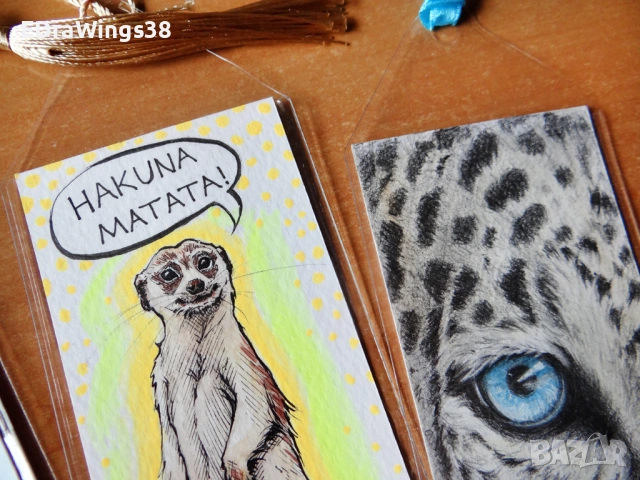 Разделители за книги Ръчно рисувани Книгоразделители, снимка 4 - Други - 28280638