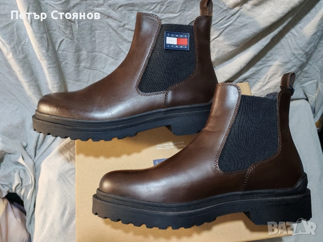 Удобни мъжки боти от естествена кожа TOMMY JEANS №44, снимка 9 - Мъжки боти - 53070804