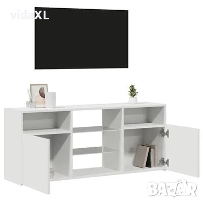 vidaXL ТВ шкаф с LED осветление, бял, 120x30x50 см(SKU:804301), снимка 7 - Шкафове - 48992806