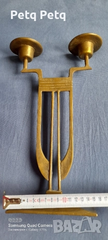 бронзов масивен стар свещник , снимка 4 - Антикварни и старинни предмети - 51999616