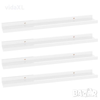 vidaXL Стенни рафтове, 4 бр, бял гланц, 60x9x3 см（SKU:326654, снимка 1 - Други - 46262753